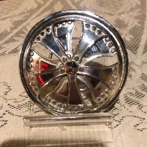 Vintage Men’s Silver Metal 3.5” Spinning Belt Buckle